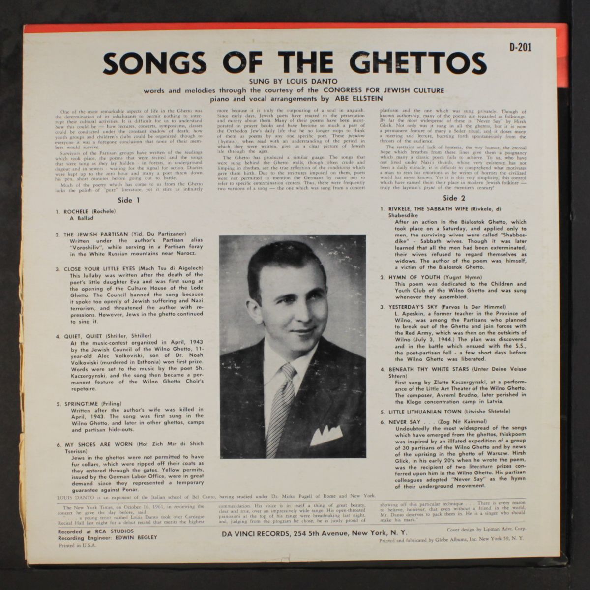 songs of the ghettos by LOUIS DANTO