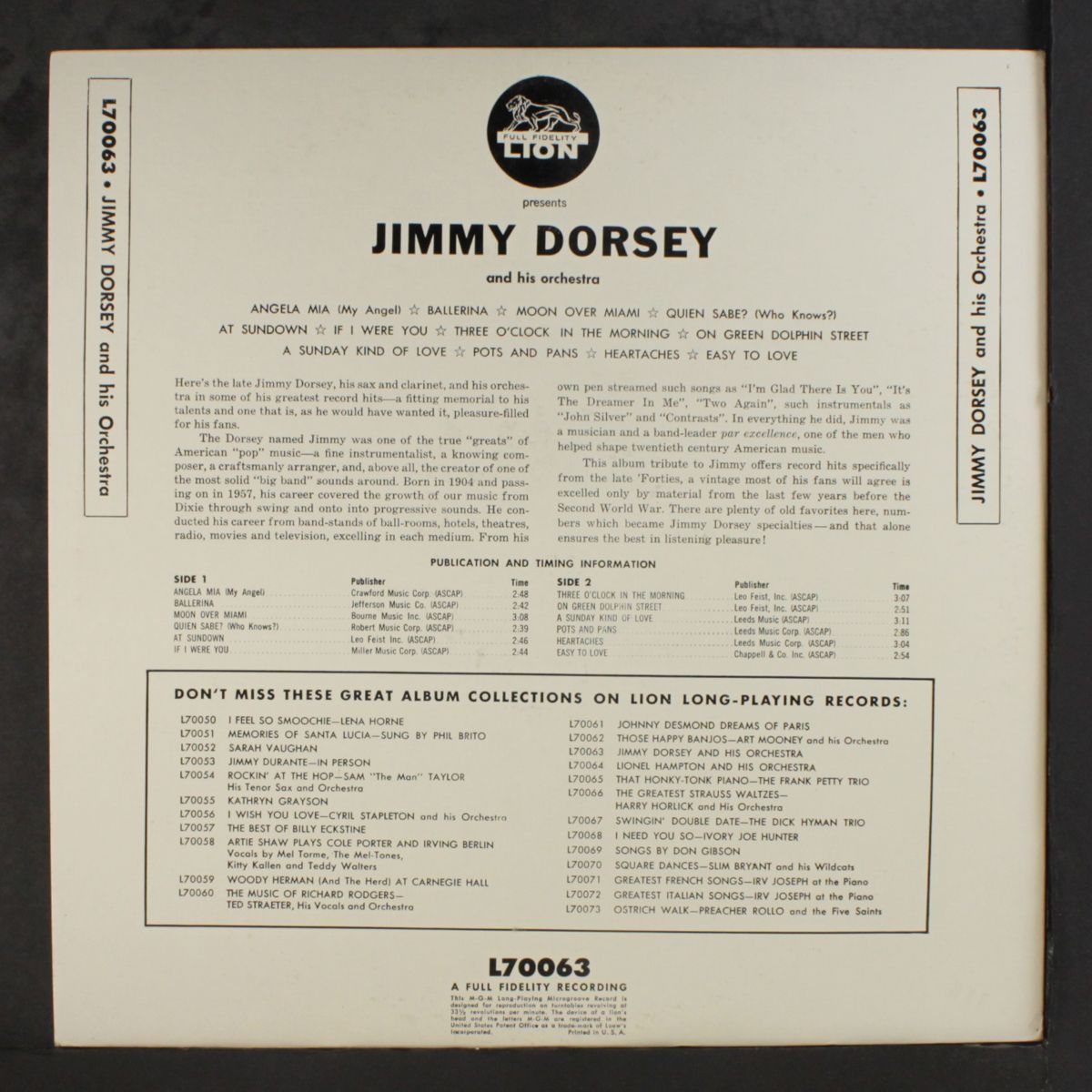 and his orchestra by JIMMY DORSEY
