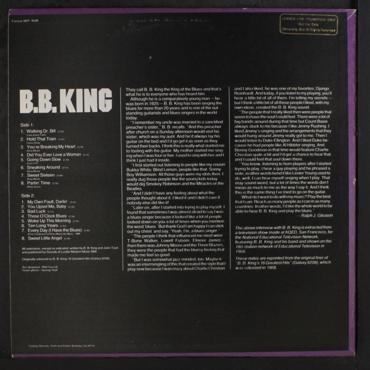 16 original big hits by B.B. KING