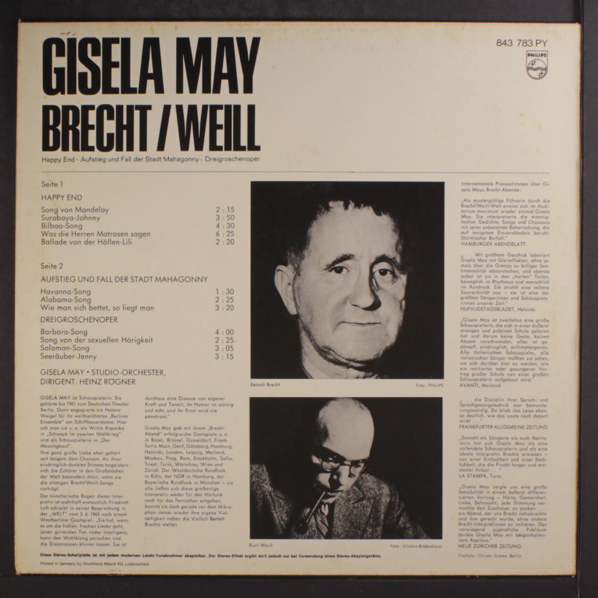 brecht / weill by GISELA MAY