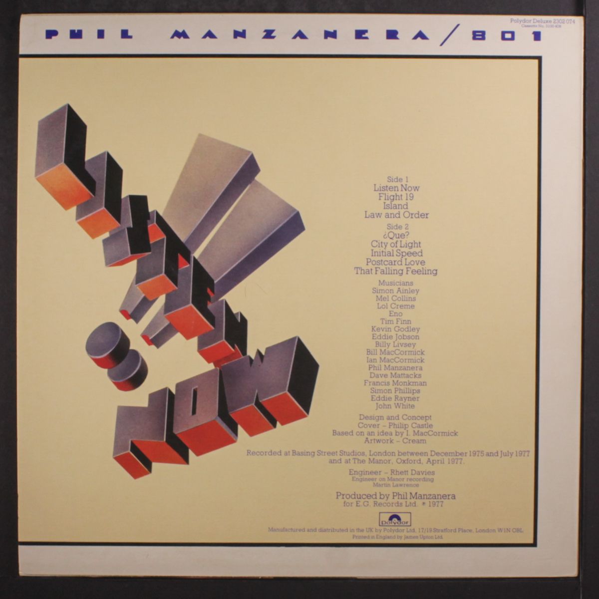 listen now! by PHIL MANZANERA