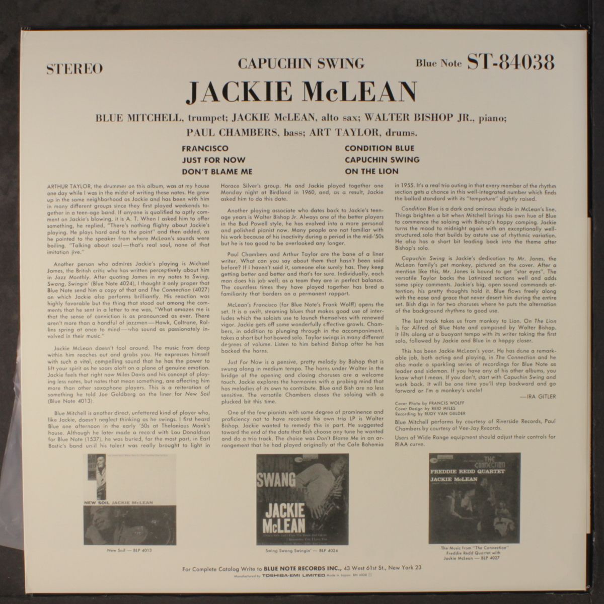 capuchin swing by JACKIE MCLEAN