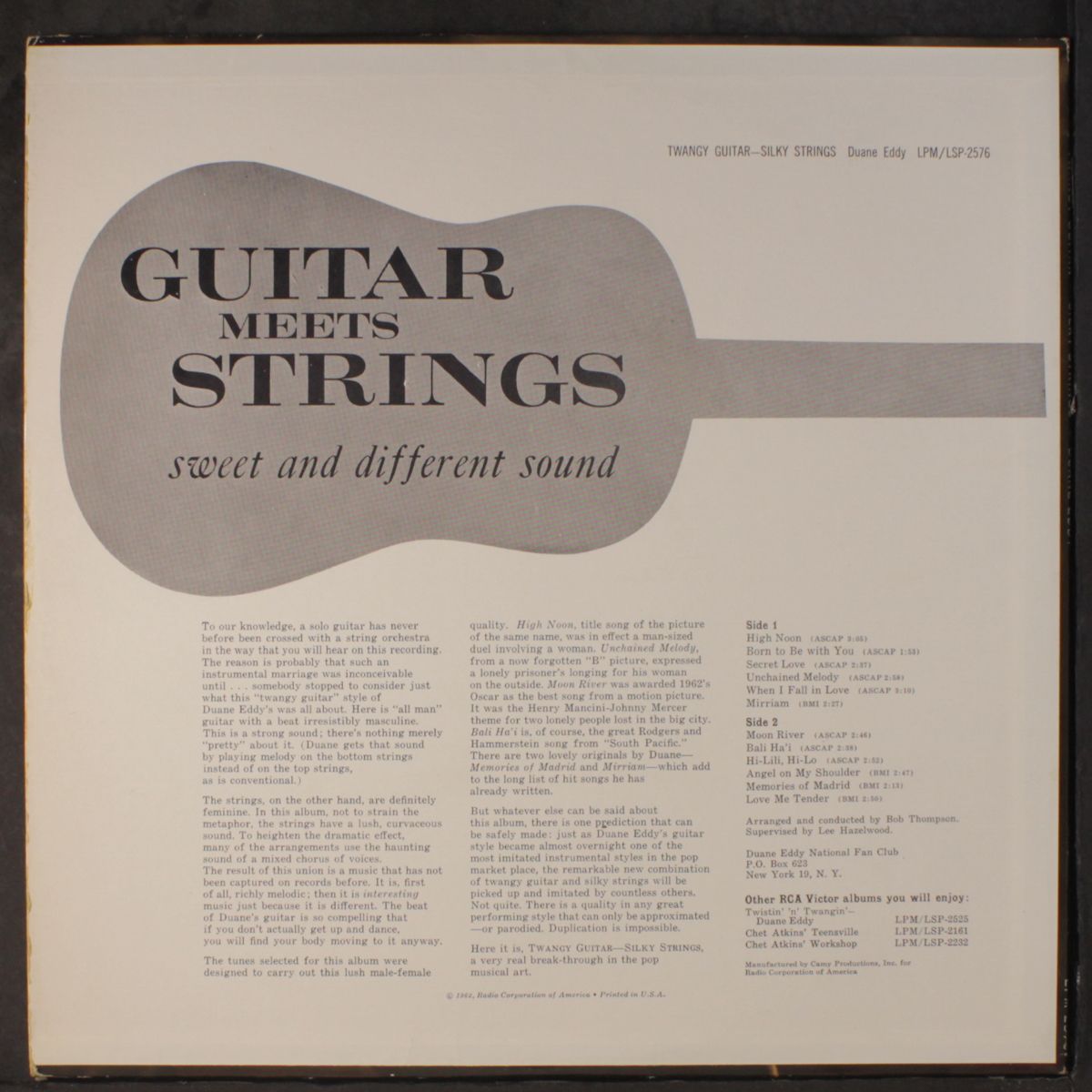 twangy guitar, silky strings by DUANE EDDY