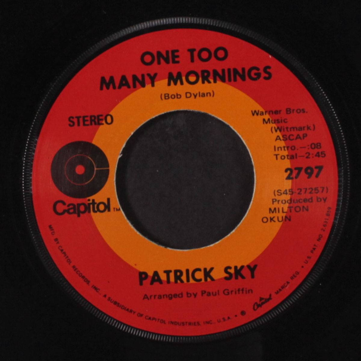 one too many mornings / lucky me by PATRICK SKY