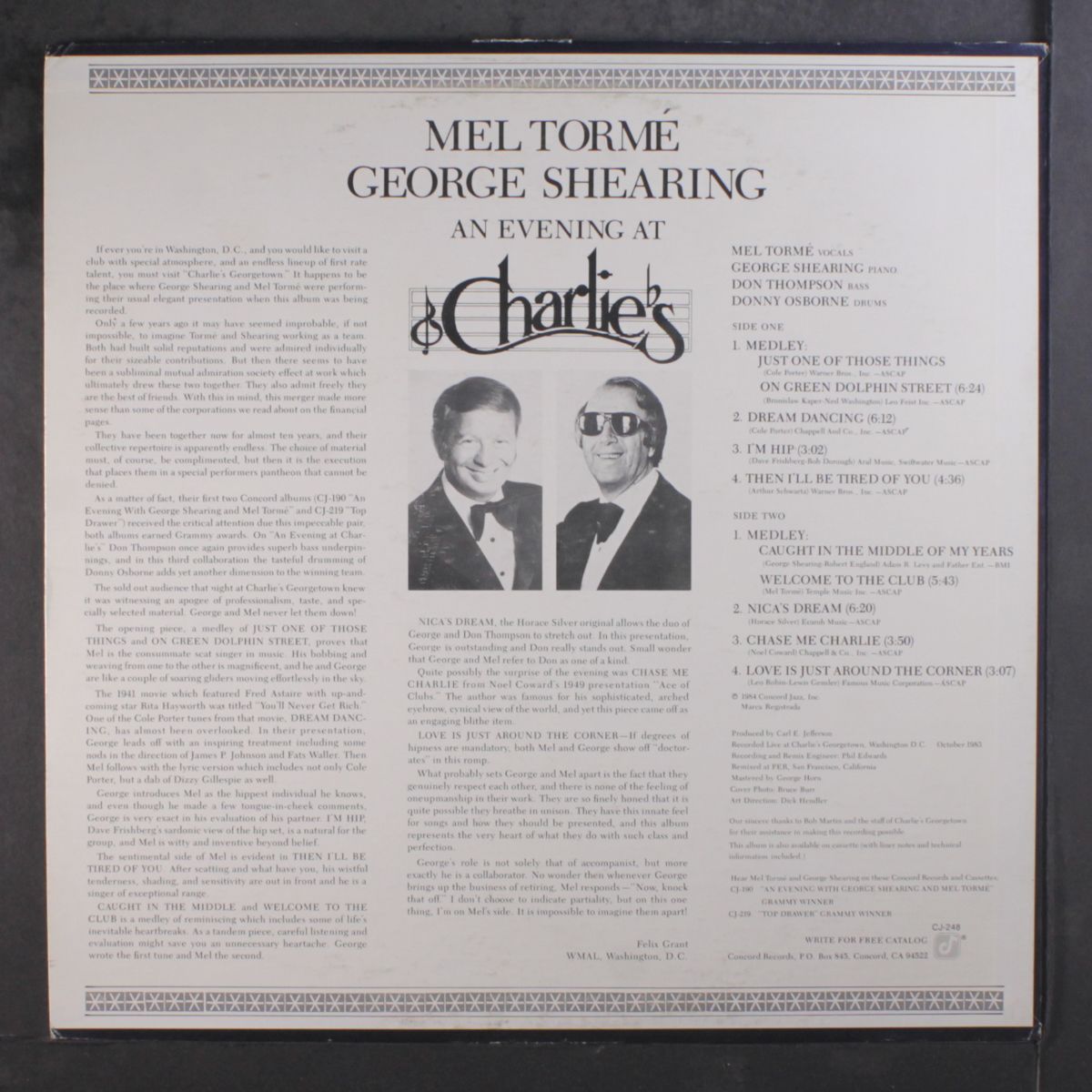 an evening at charlie's by MEL TORME & GEORGE SHEARING