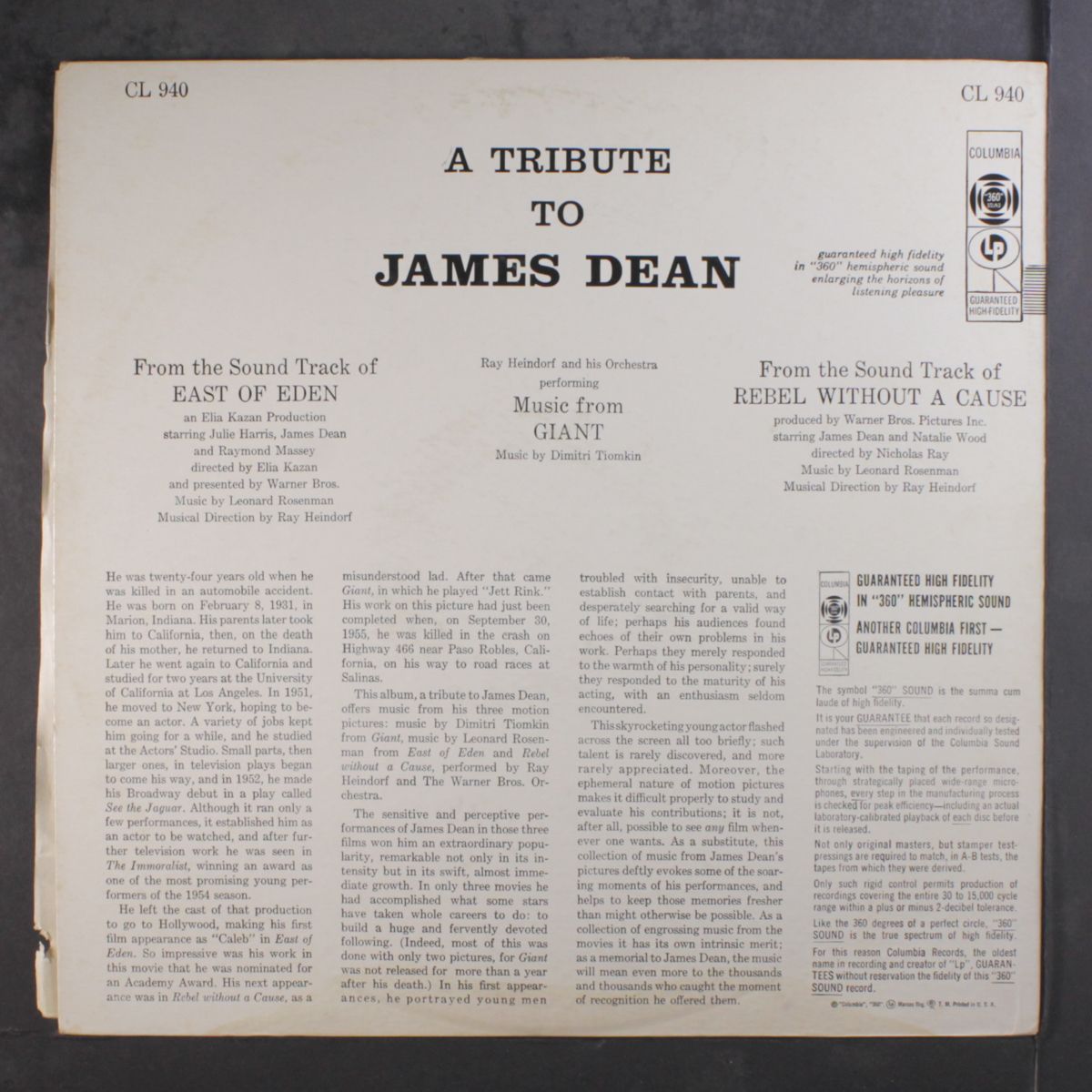 a tribute to james dean by RAY HEINDORF