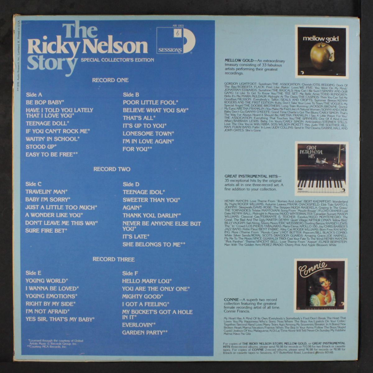 the ricky nelson story by RICKY NELSON