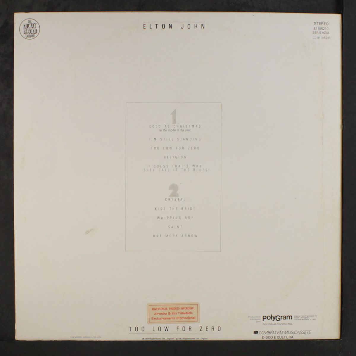 too low for zero by ELTON JOHN