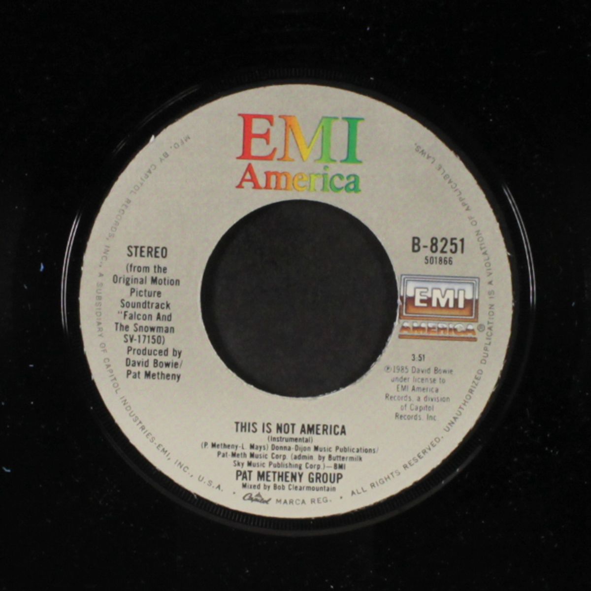 this is not america by DAVID BOWIE / PAT METHENY GROUP