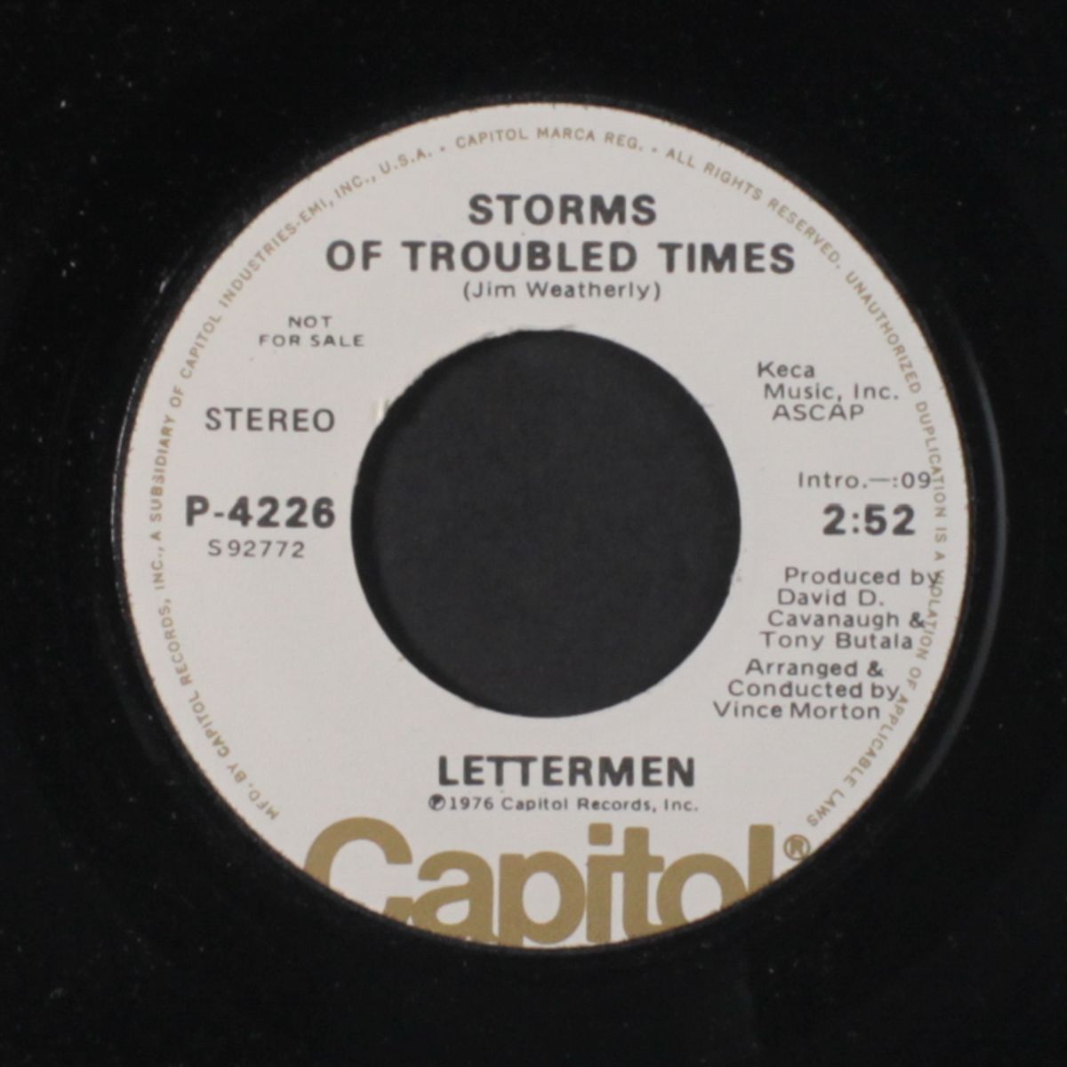 storms of troubled times / the way you look tonight by LETTERMEN