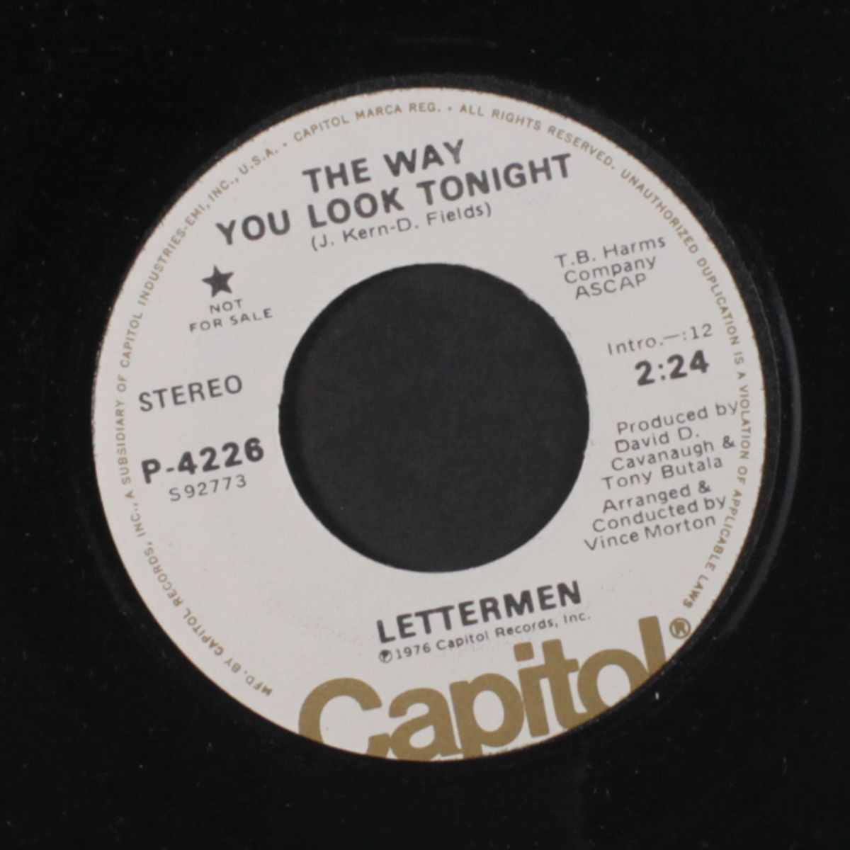storms of troubled times / the way you look tonight by LETTERMEN