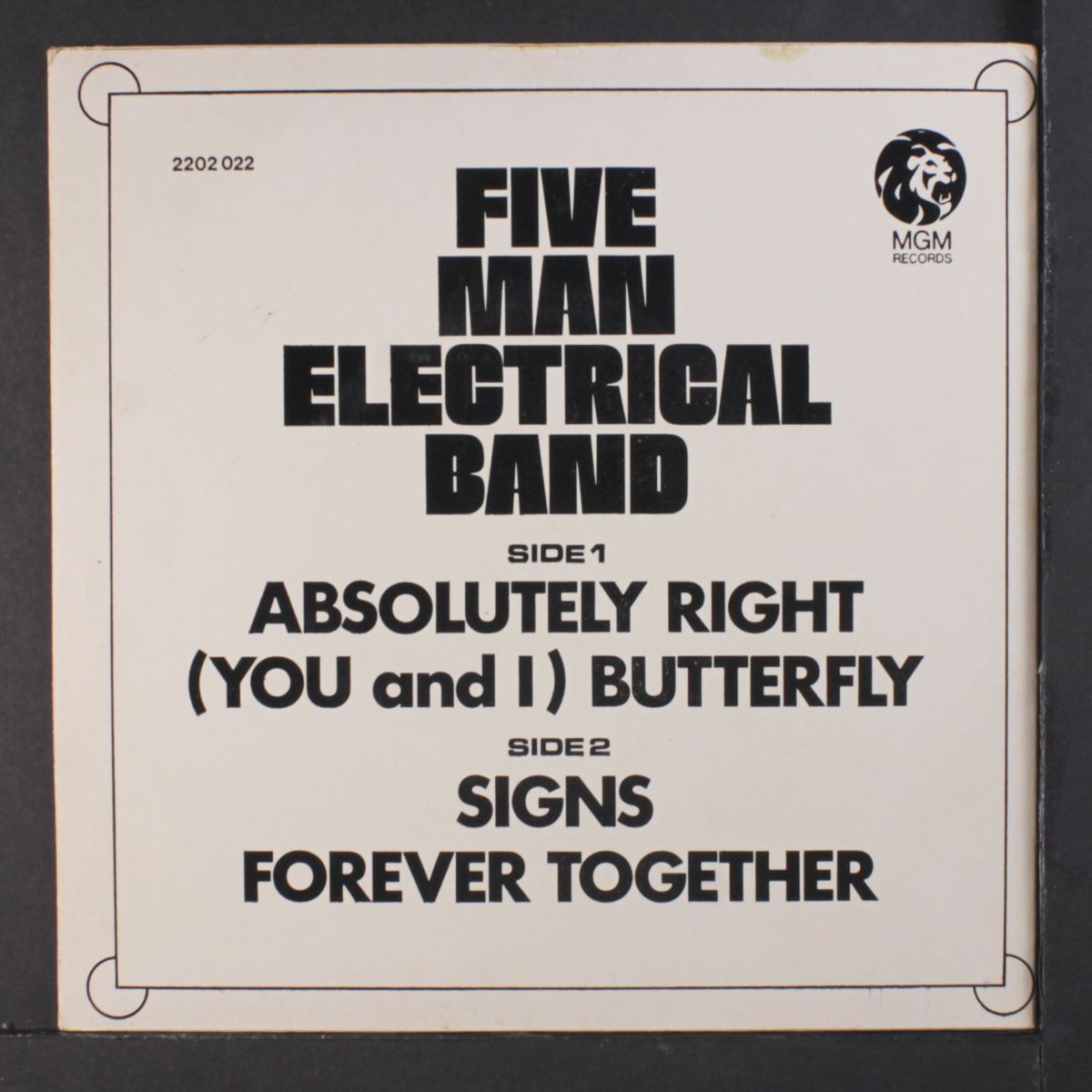 absolutely right + 3 by FIVE MAN ELECTRICAL BAND