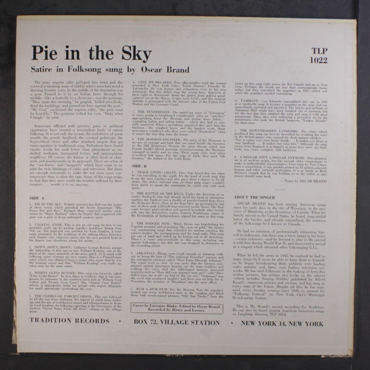 pie in the sky by OSCAR BRAND