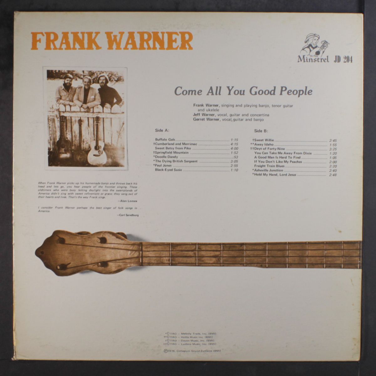 come all you good people by FRANK WARNER