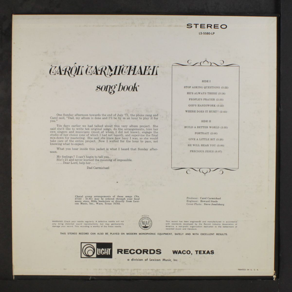 song book by CAROL CARMICHAEL