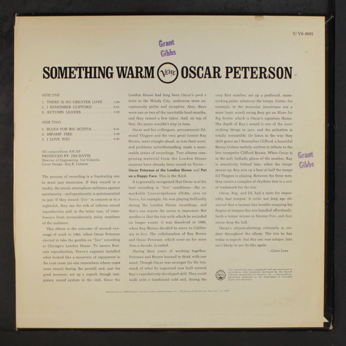 something warm by OSCAR PETERSON