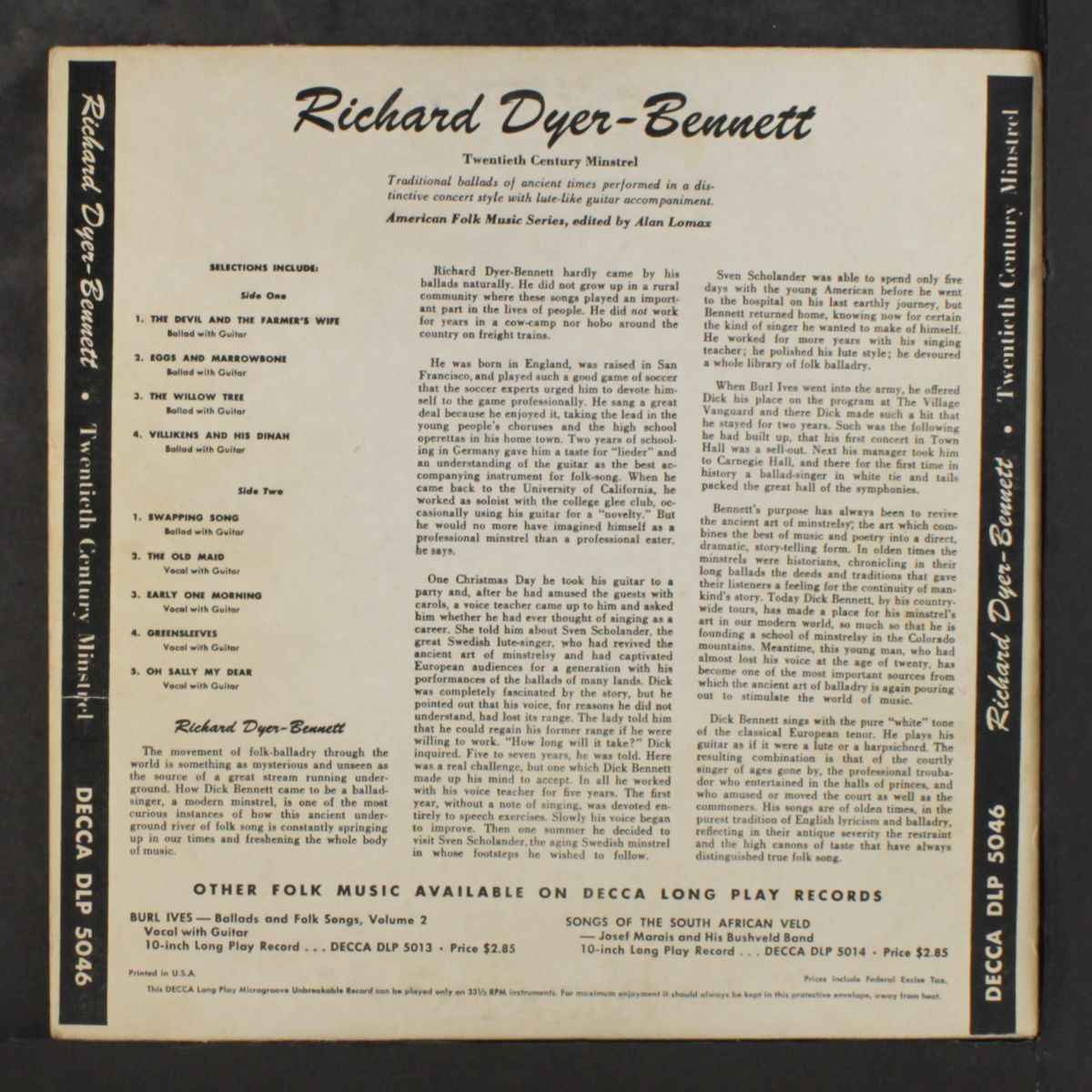 20th century minstrel by RICHARD DYER-BENNET