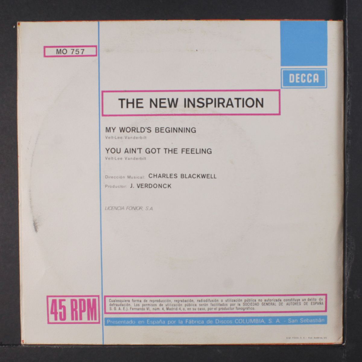 my world's beginning / you ain't got a feeling by NEW INSPIRATION