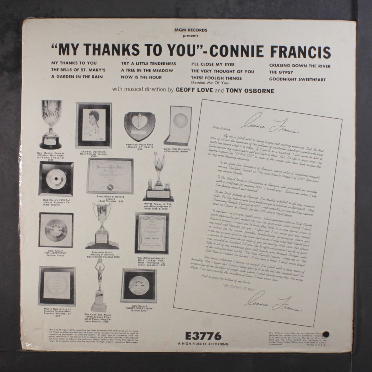 my thanks to you by CONNIE FRANCIS