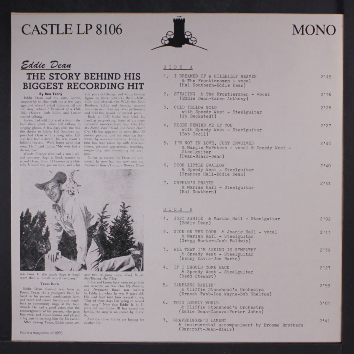 i dreamed of a hillbilly heaven by EDDIE DEAN