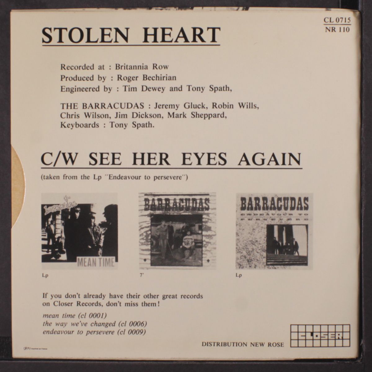 stolen heart / see her eyes again by BARRACUDAS