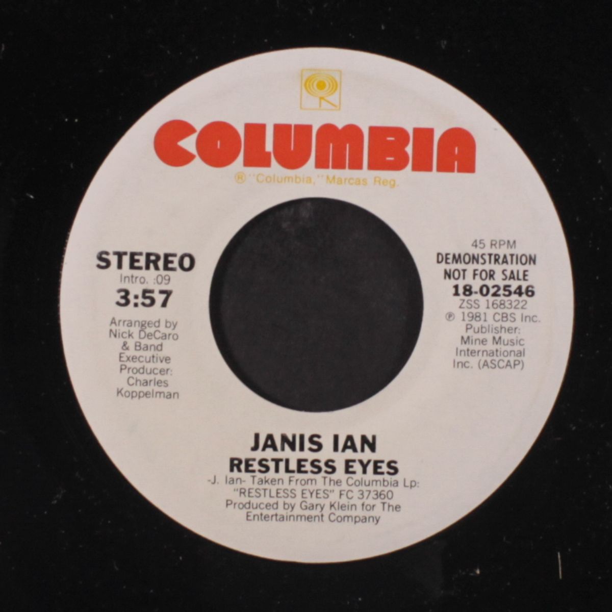 restless eyes / same by JANIS IAN