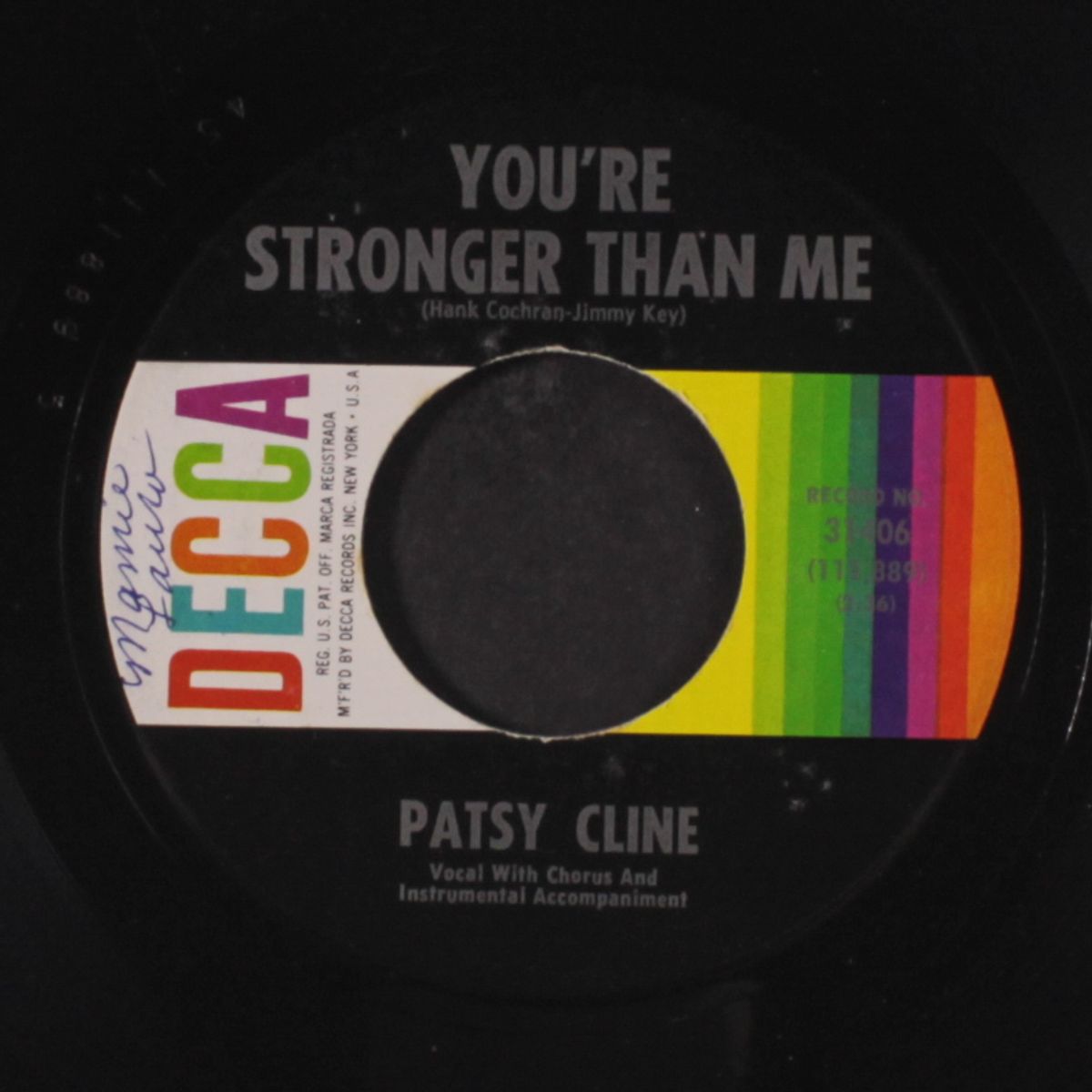 so wrong / you're stronger than me by PATSY CLINE