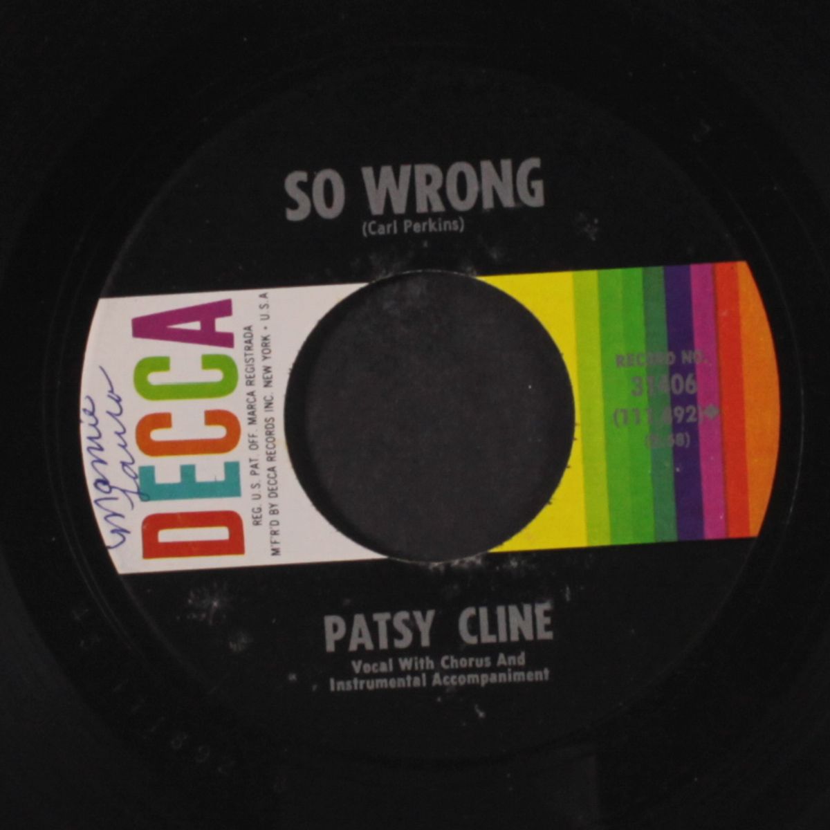 so wrong / you're stronger than me by PATSY CLINE