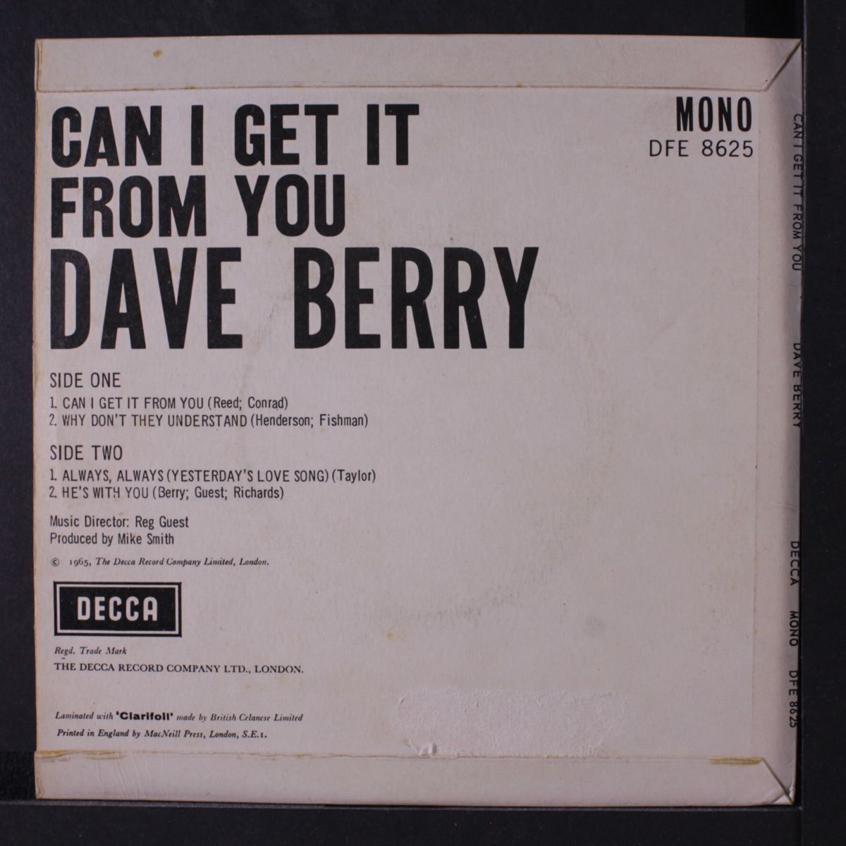 can i get it from you by DAVE BERRY