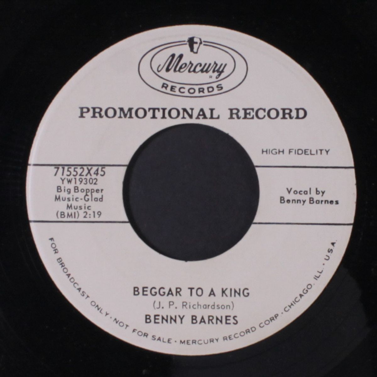 fastest gun alive / beggar to a king by BENNY BARNES