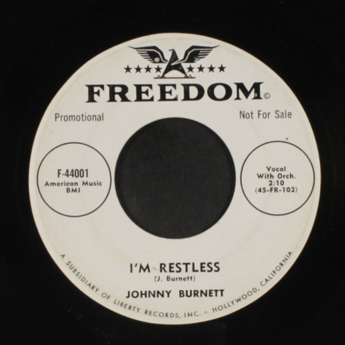 i'm restless / kiss me by JOHNNY BURNETT