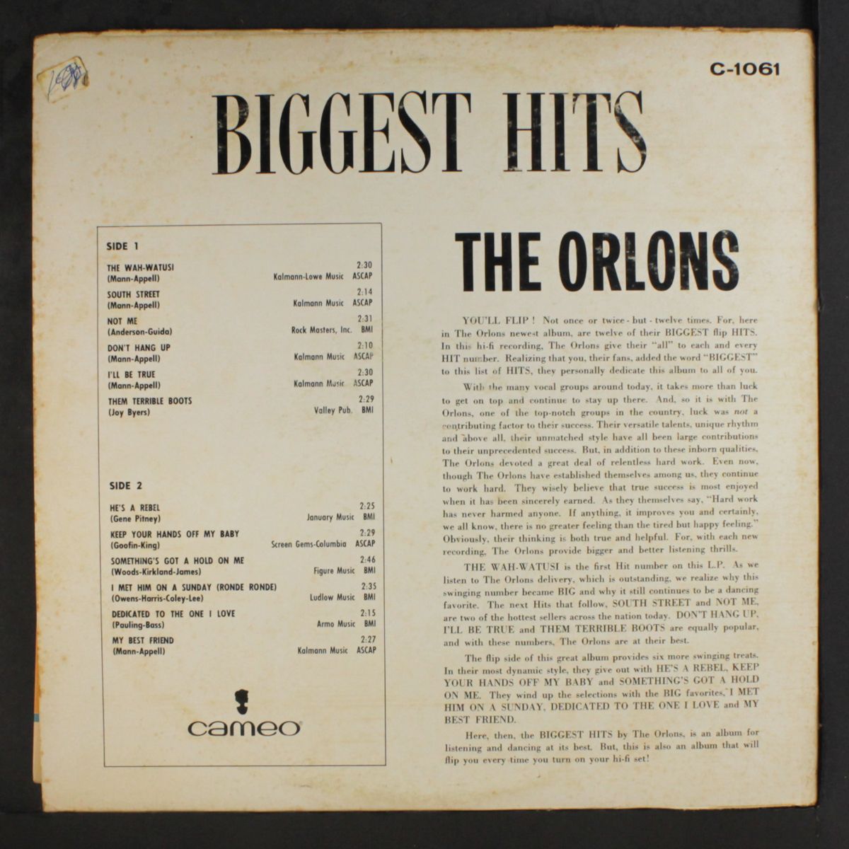 biggest hits by ORLONS