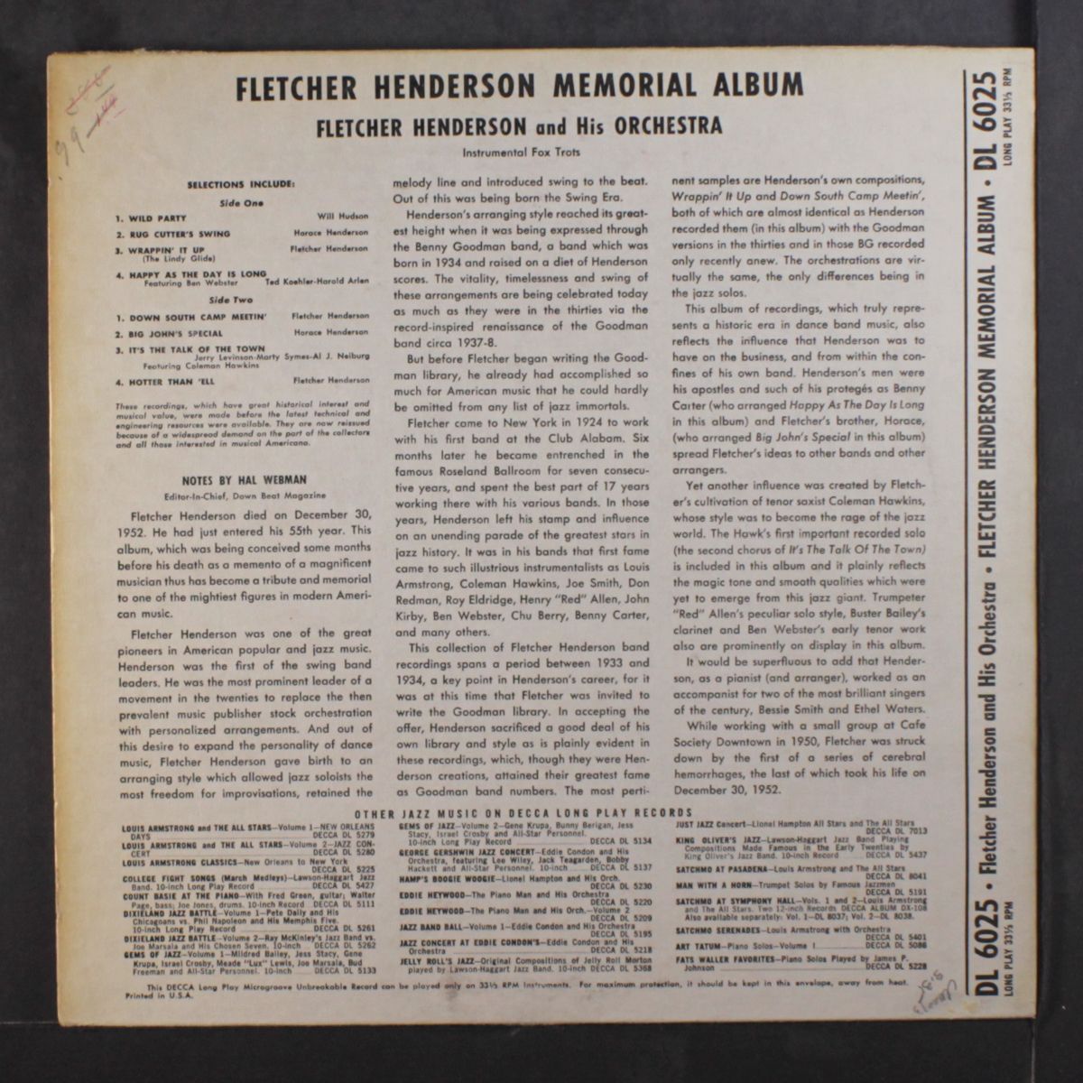memorial album by FLETCHER HENDERSON