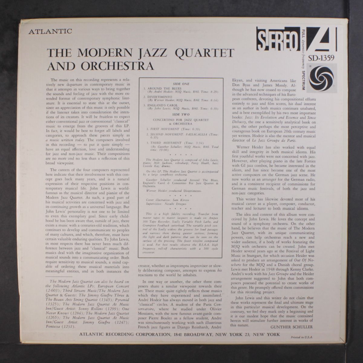 & orchestra by MODERN JAZZ QUARTET
