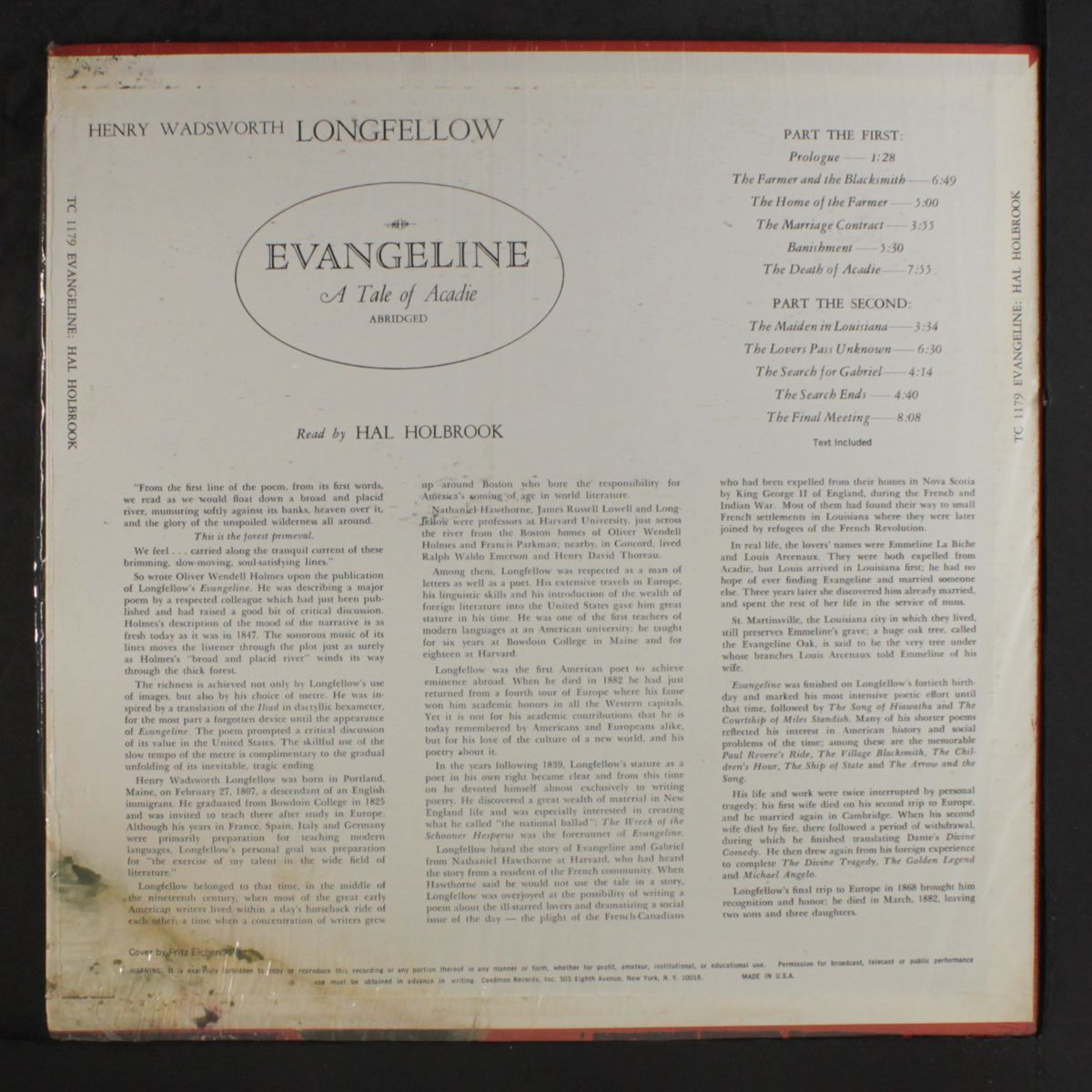 longfellow - evangeline by HAL HOLBROOK