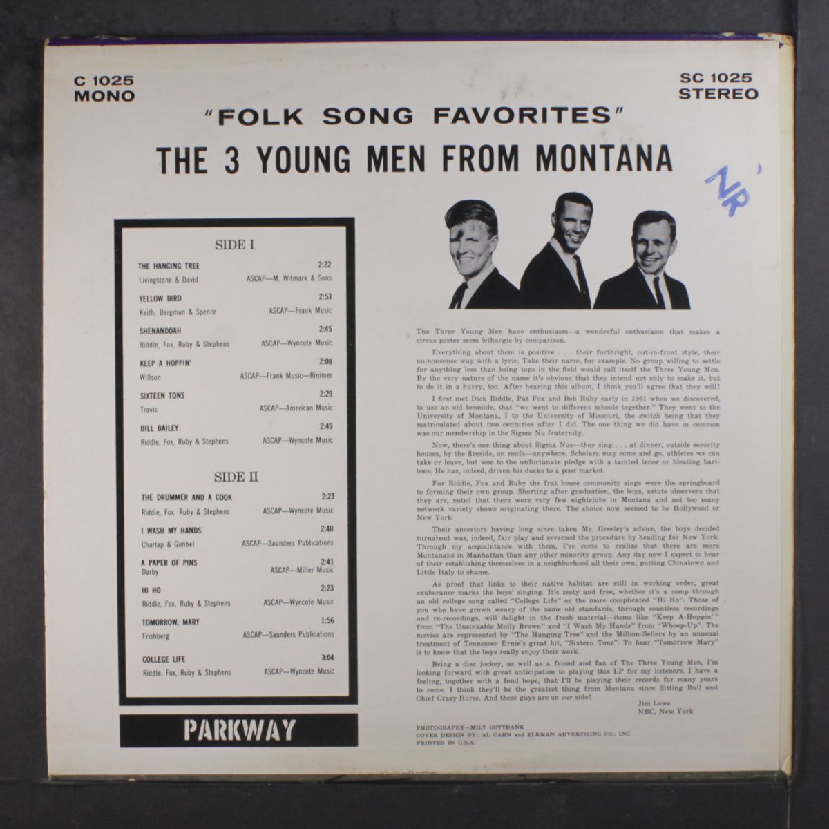 folk song favorites by 3 YOUNG MEN FROM MONTANA