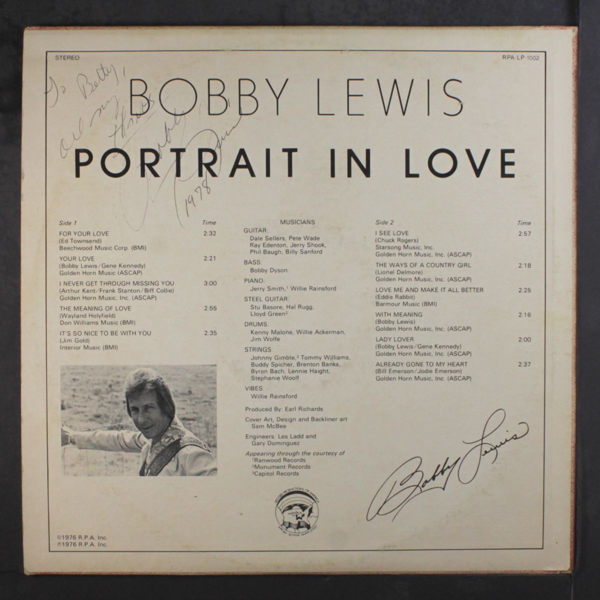 portrait in love by BOBBY LEWIS