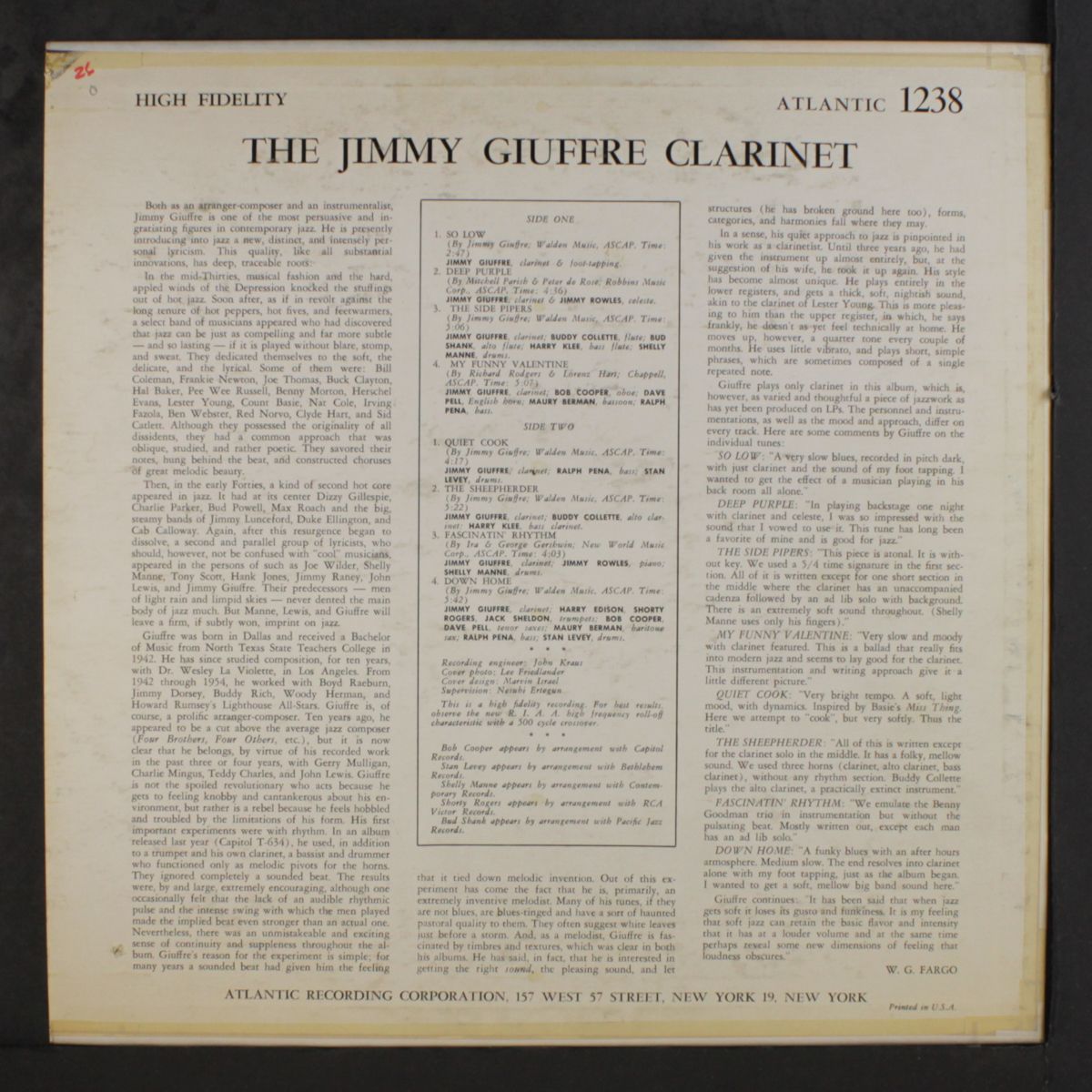 the jimmy giuffre clarinet by JIMMY GIUFFRE