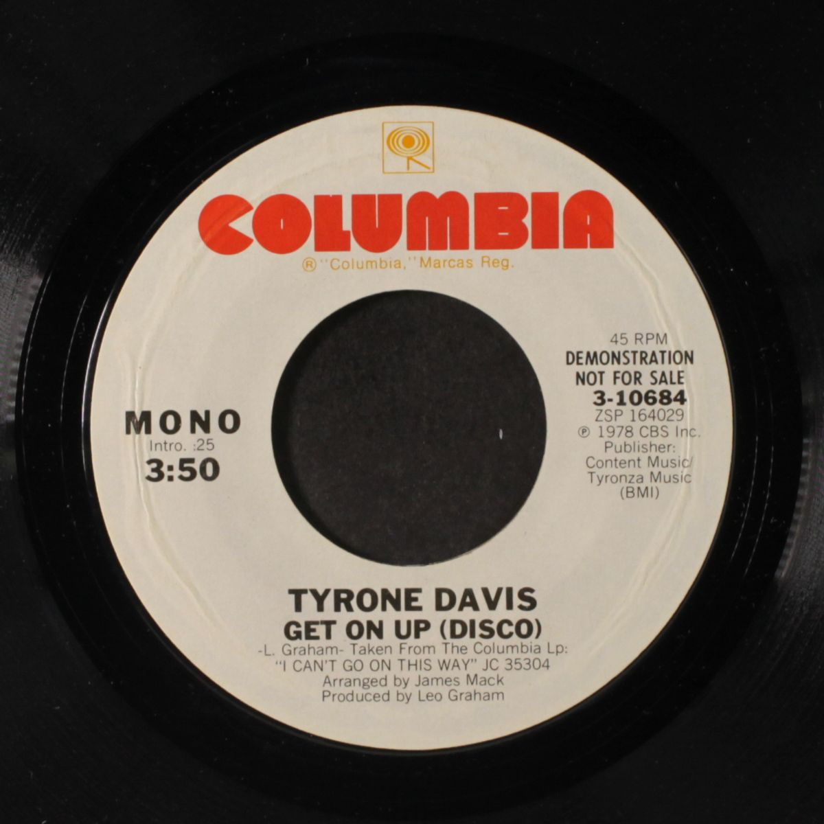get on up (disco) / mono by TYRONE DAVIS