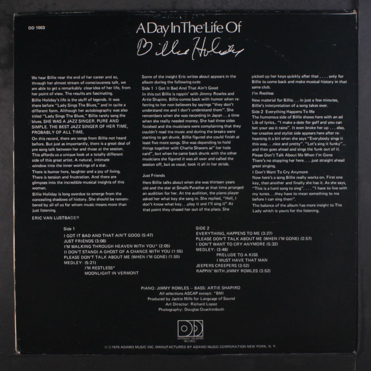 a day in the life of by BILLIE HOLIDAY