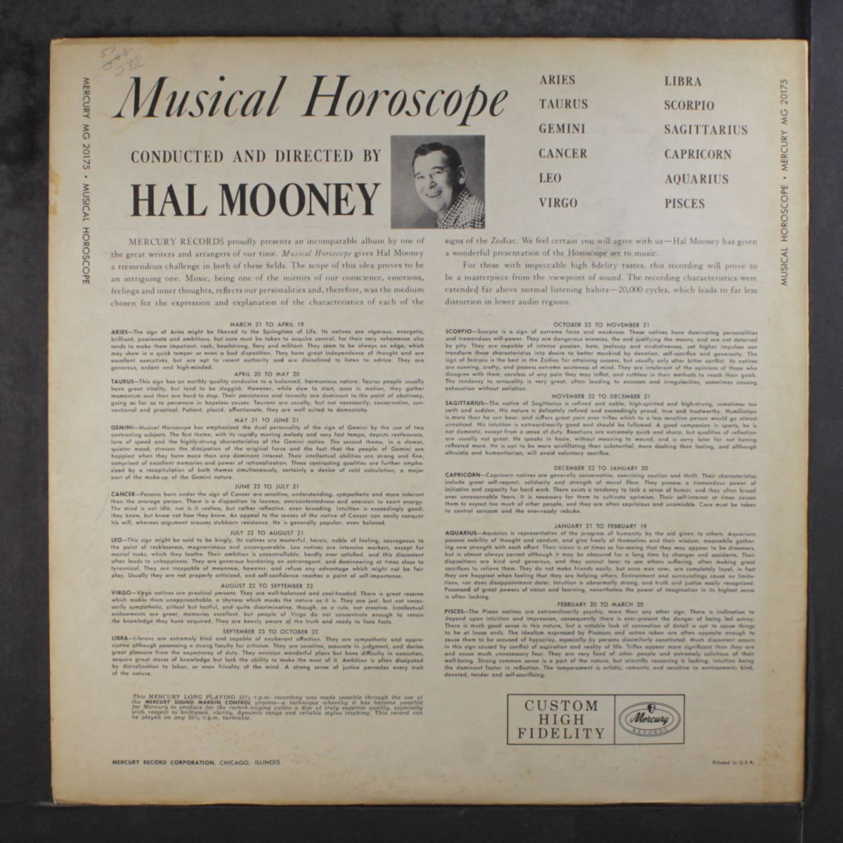 musical horiscope by HAL MOONEY