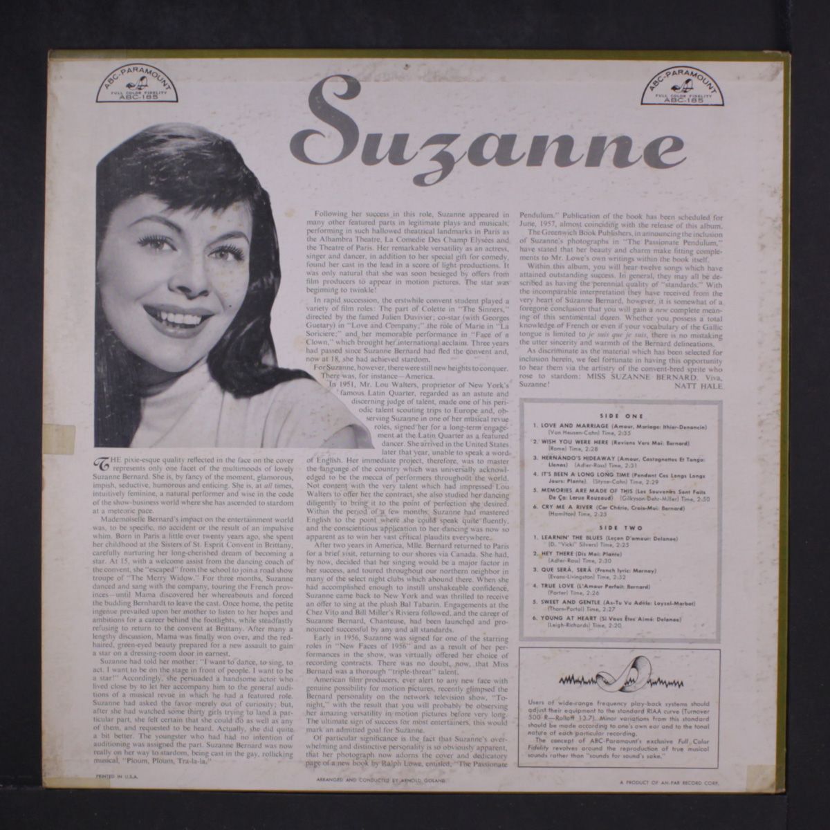 american songs sung in french by SUZANNE