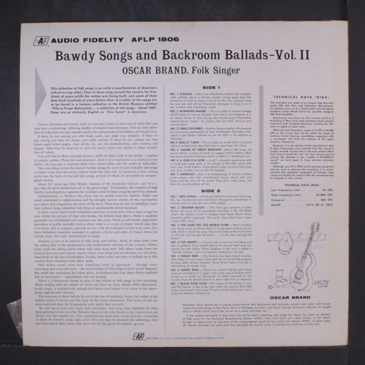 bawdy songs and back room ballads, vol. 2 by OSCAR BRAND