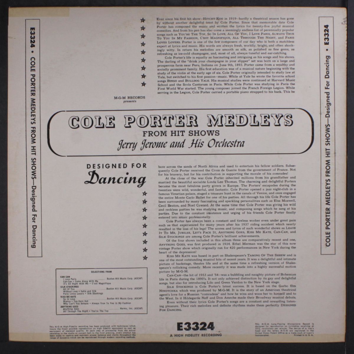 cole porter medleys from hit shows by JERRY JEROME