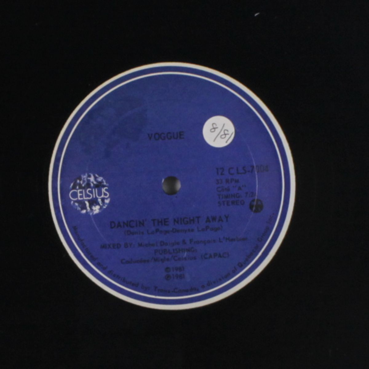 dancin' the night away / roller boogie by VOGGUE