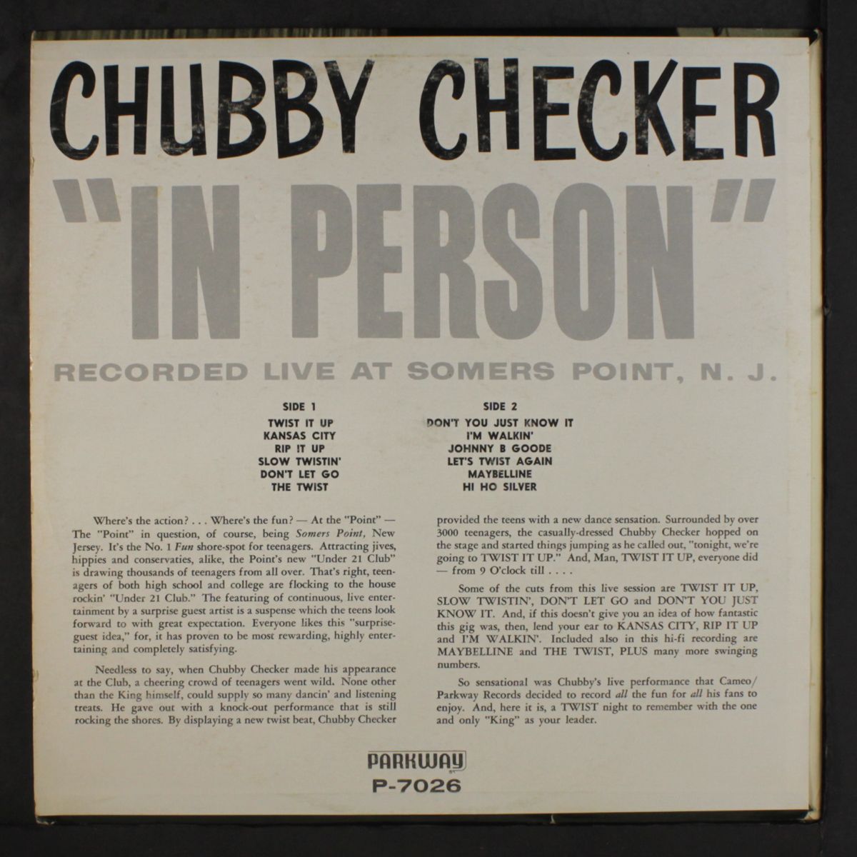 in person by CHUBBY CHECKER