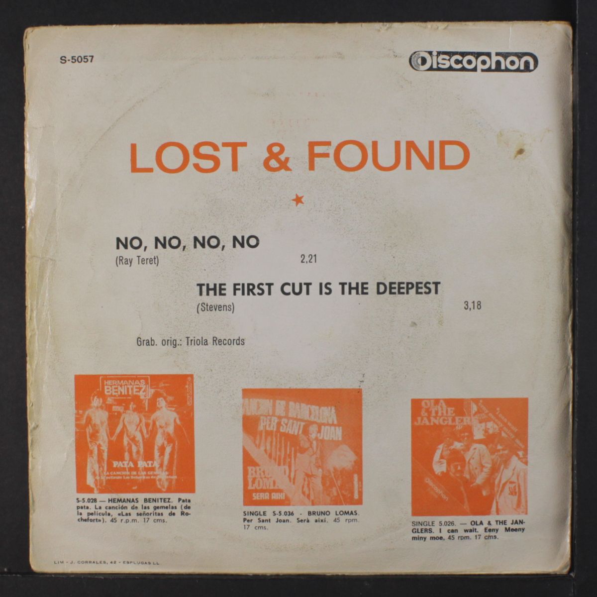 no, no, no, no / the first cut is the deepest by LOST & FOUND