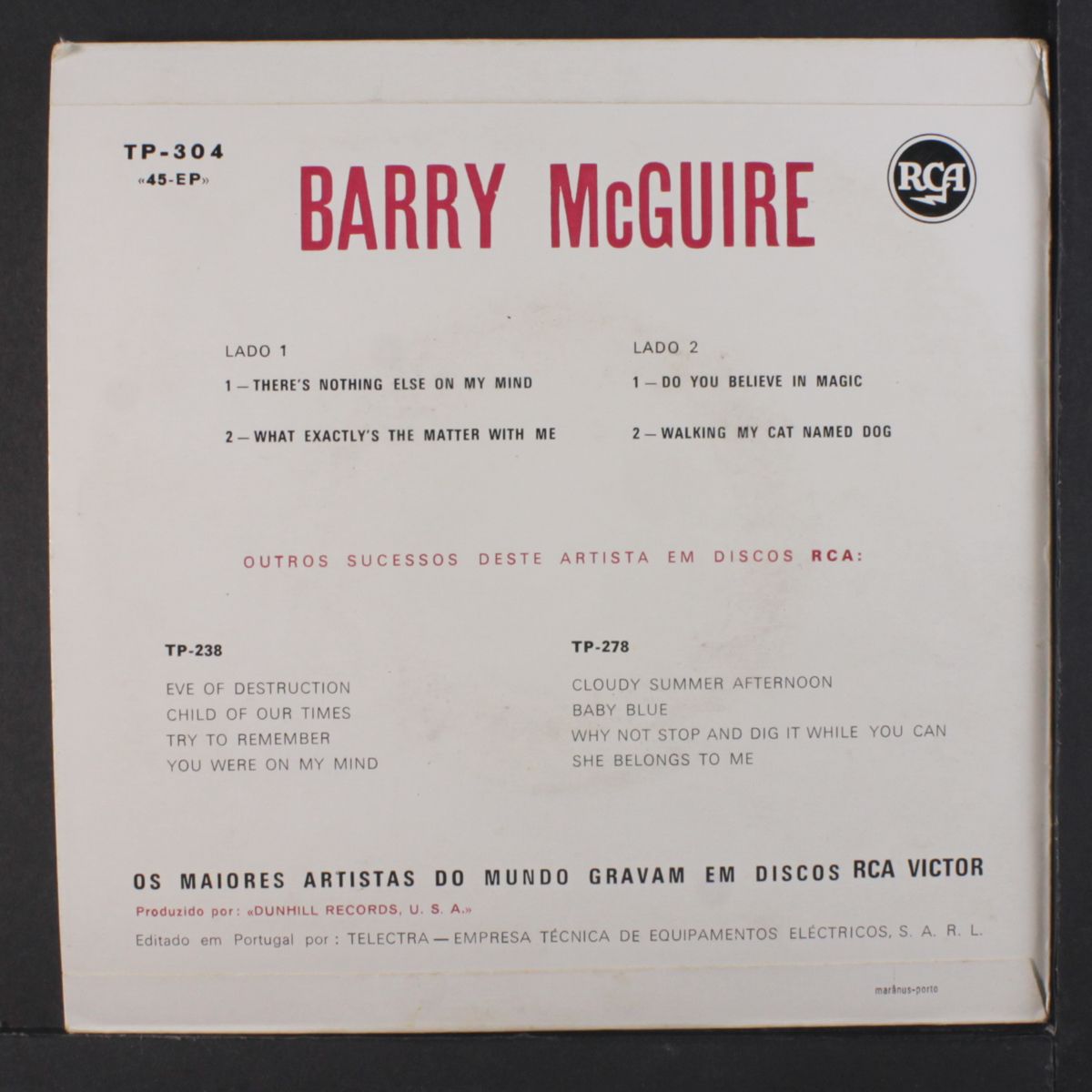there's nothing else on my mind + 3 by BARRY MCGUIRE