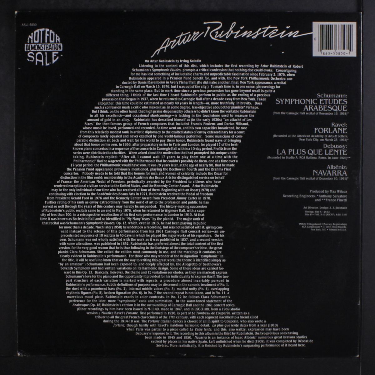 schumann, ravel, debussy, albeniz by ARTUR RUBINSTEIN