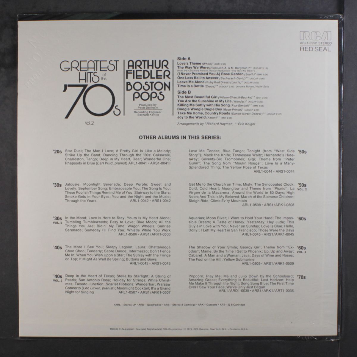 greatest hits of the '70's by ARTHUR FIEDLER & BOSTON POPS